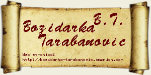 Božidarka Tarabanović vizit kartica